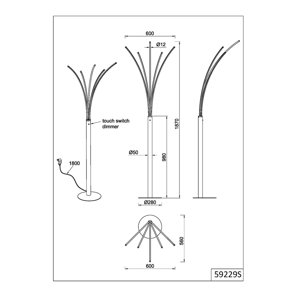 Design-Stehlampe Bizzy Sandbraun Globo 9007371578405