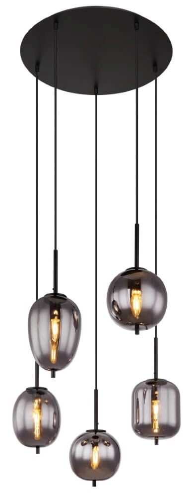 Hängelampe Blacky schwarz 5-flammig
