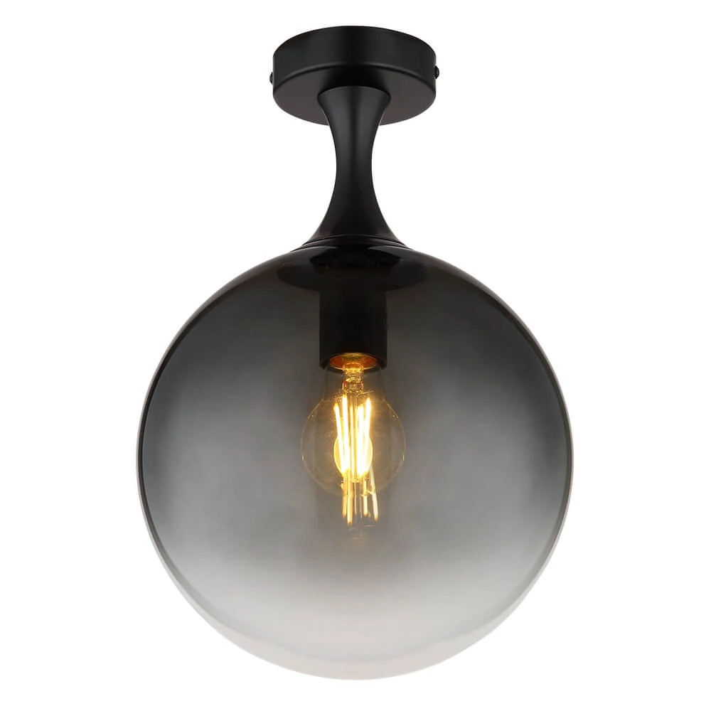 Schwarze Deckenleuchte Dalton Kugel Rauchglas Ø 25cm Globo 9007371471218