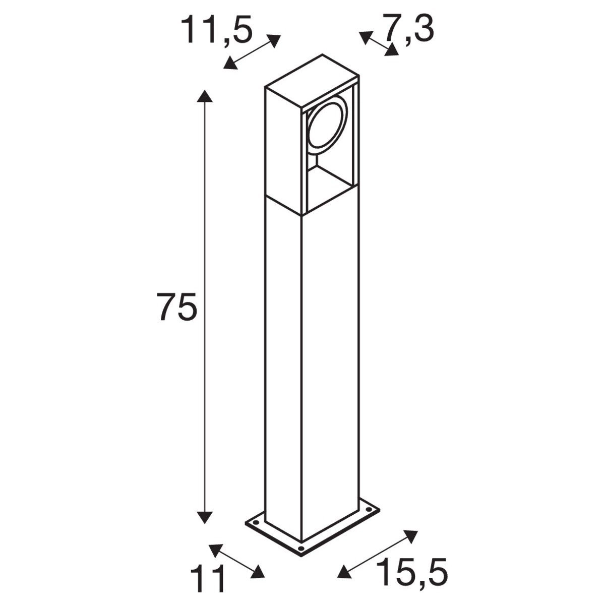 Gehwegbeleuchtung Eskina 75 cm organisatorischer Anthrazit SLV 4024163249003