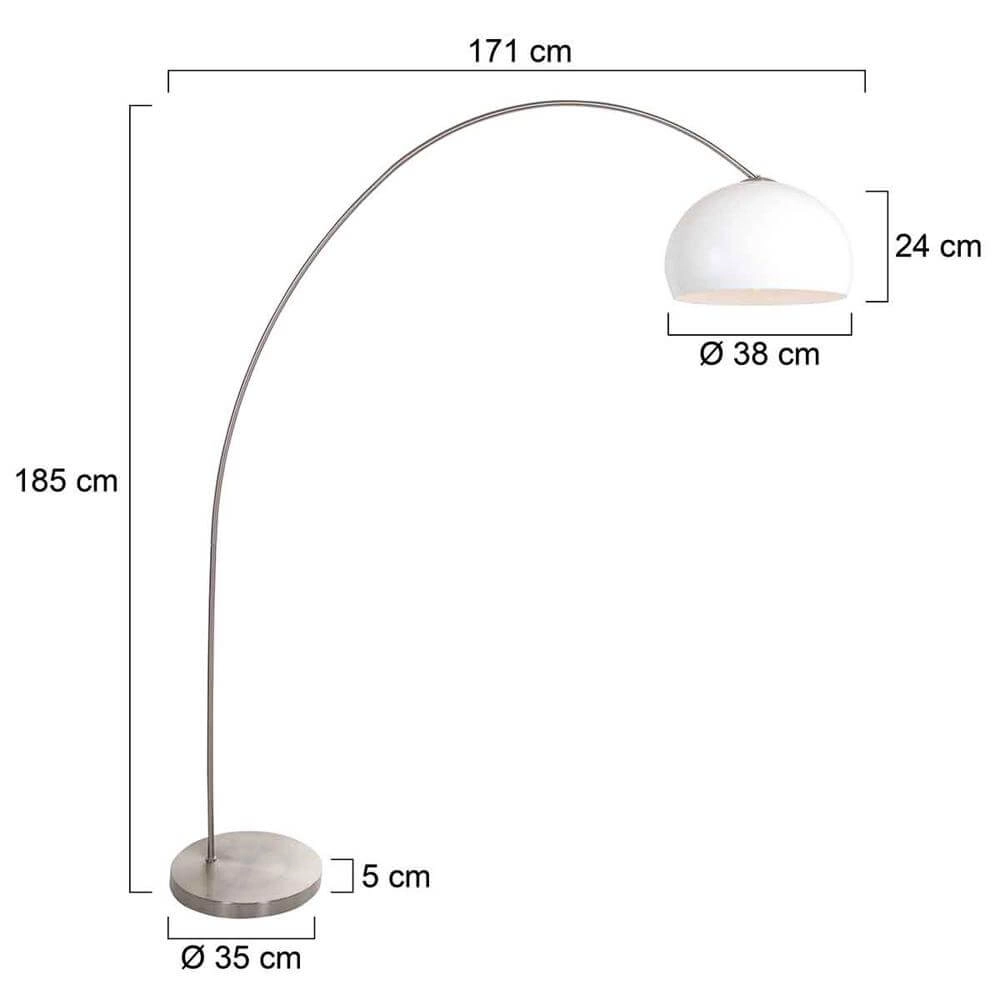 Bogenlampe Solva Metall mit weißem Kuppelschirm Steinhauer 8712746174939