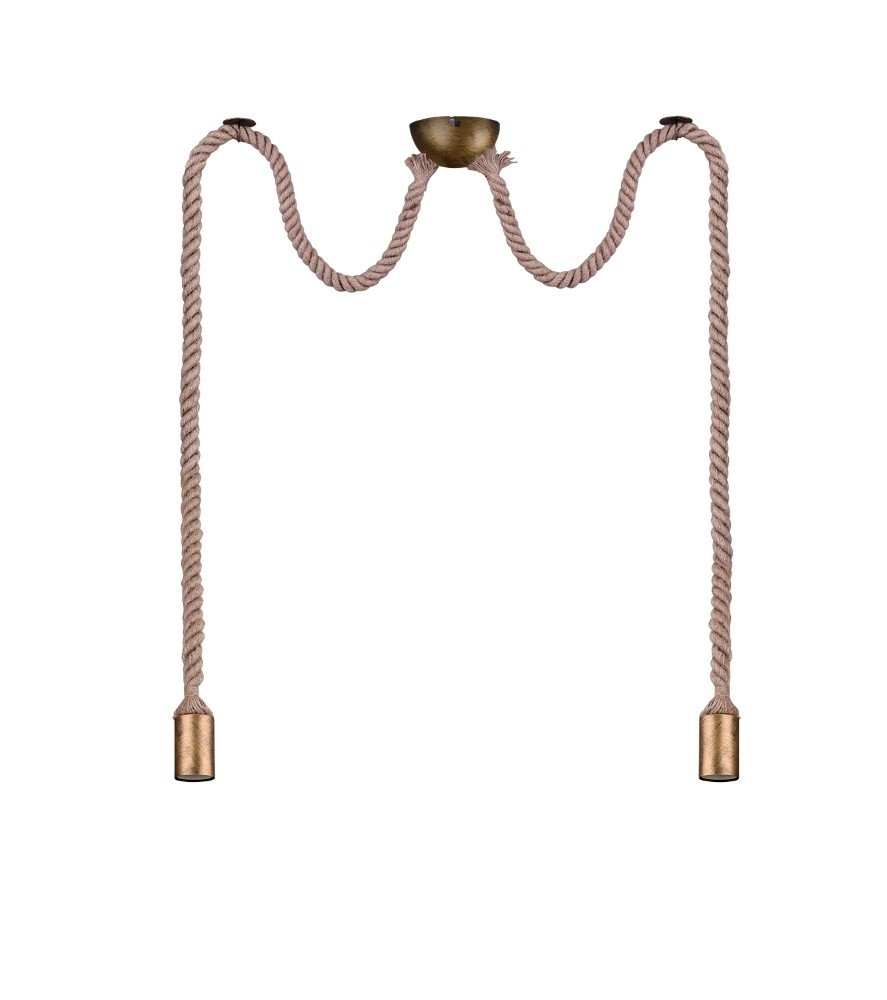 Pendelleuchte Cord Seilleuchte 2-flammig Bronze Trio 4017807408591