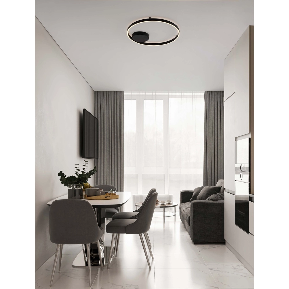 Deckenlampe Hedra rund Ø 60cm schwarz Lyora 5212017448880