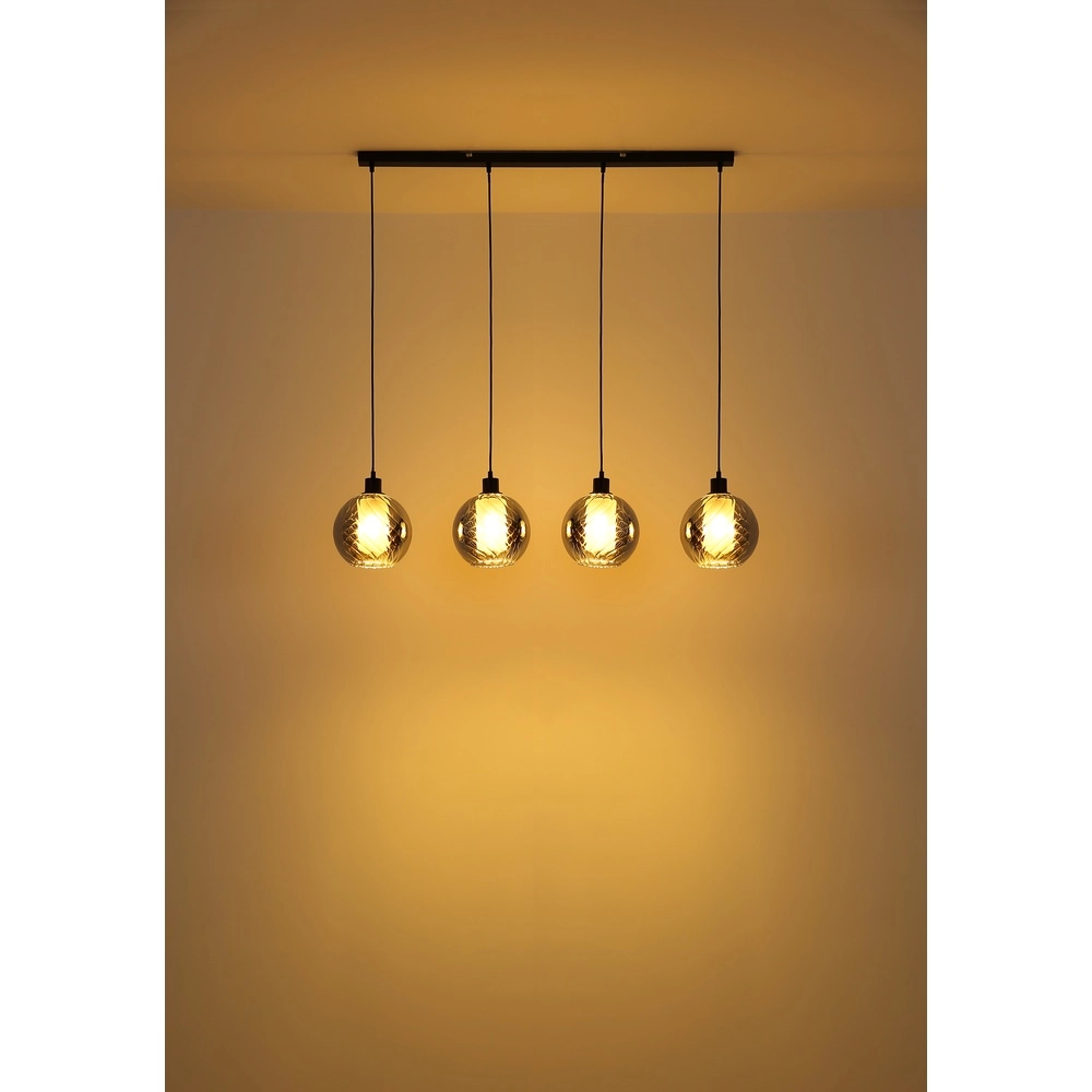 Design-Pendellampe Ulf 4-Licht Schwarz Globo 9007371522712