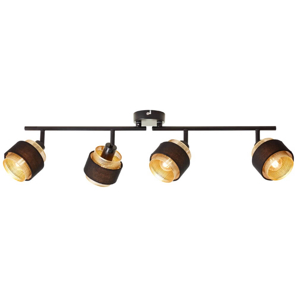Deckenleuchte mit 4 Leuchten Grove schwarz mit gold