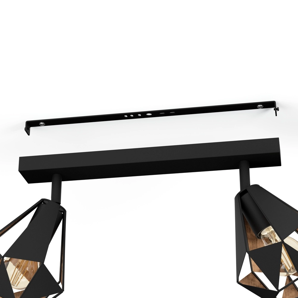 Schwarze Deckenlampe Carlton 7 2L – mit Kupfer Eglo 9002759437169
