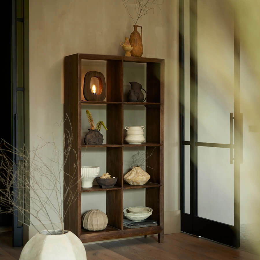 Tischleuchte aus dunklem Holz Kelafo 24 x 30cm Light & Living 8717807691073
