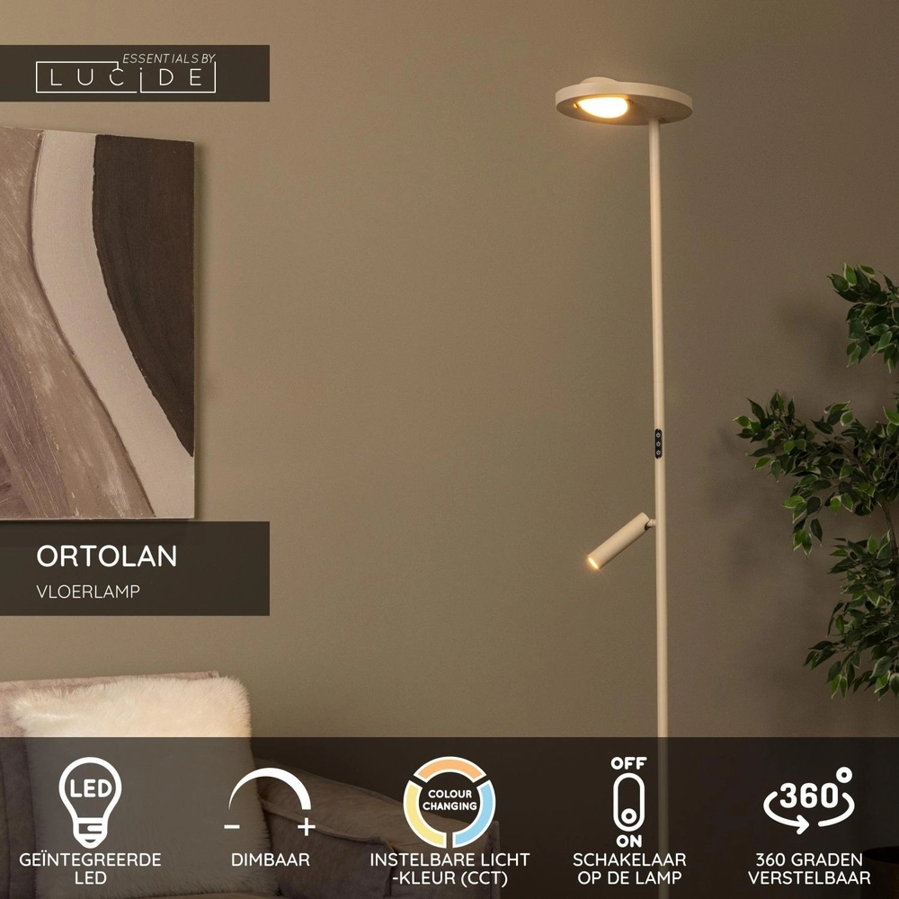 Leselampe Ortolan Sandbraun Lucide 5411212032270