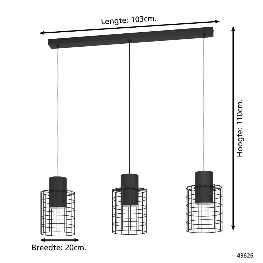 Drahtlampe Milligan 3-flammig Eglo 9002759436261