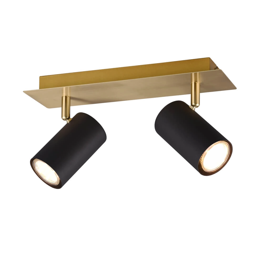 Doppelter Aufbaustrahler Marley schwarz mit gold