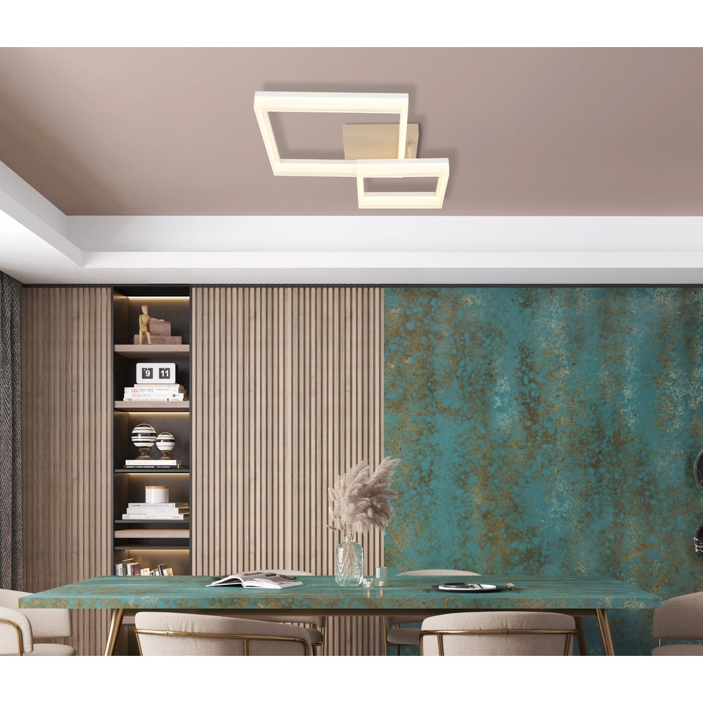 Moderne Deckenleuchte Zara sandbraunes Quadrat Globo 9007371576074