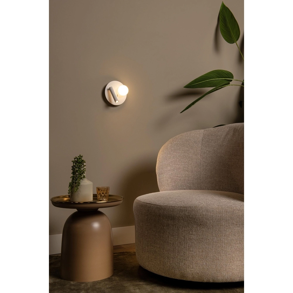 Design-Nachttischlampe Matiz Weiß mit USB-Ladepunkt Lucide 5411212771339