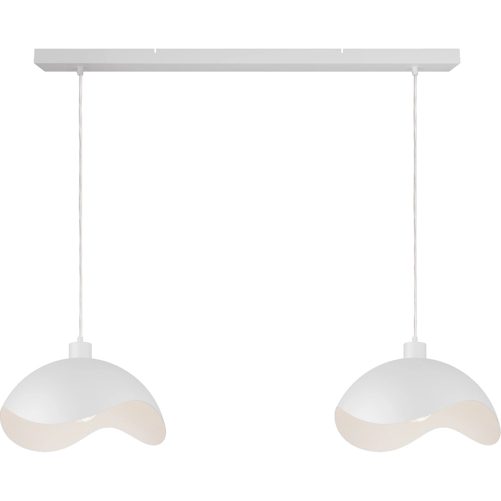 Büro-Hängelampe Volta 2x Ø40 cm – weiß