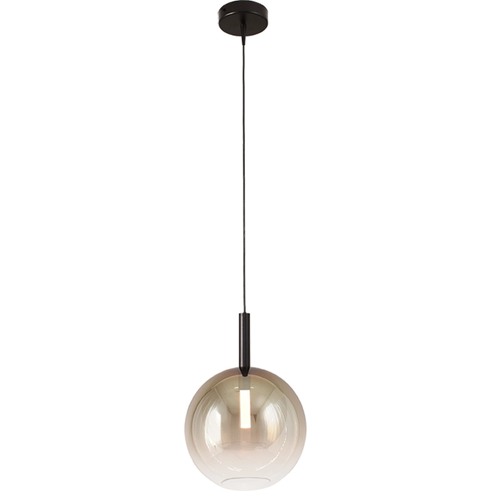 Pendellampe Ø 24 cm Lido Ball mit goldverblasstem Glas
