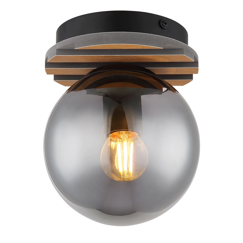 Deckenlampe Parsons Schwarz mit Holz