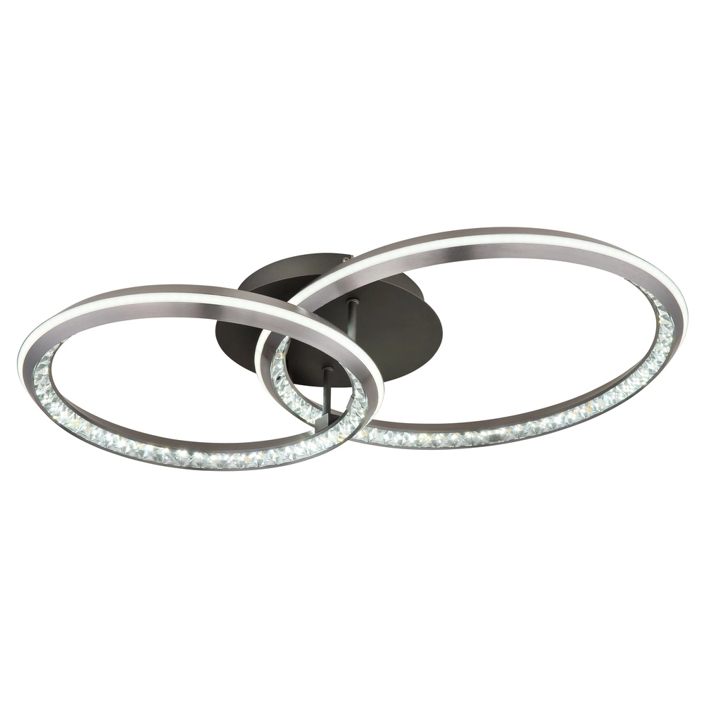 Design-Deckenlampe Alaina 2 Ringe grau Globo 9007371462896