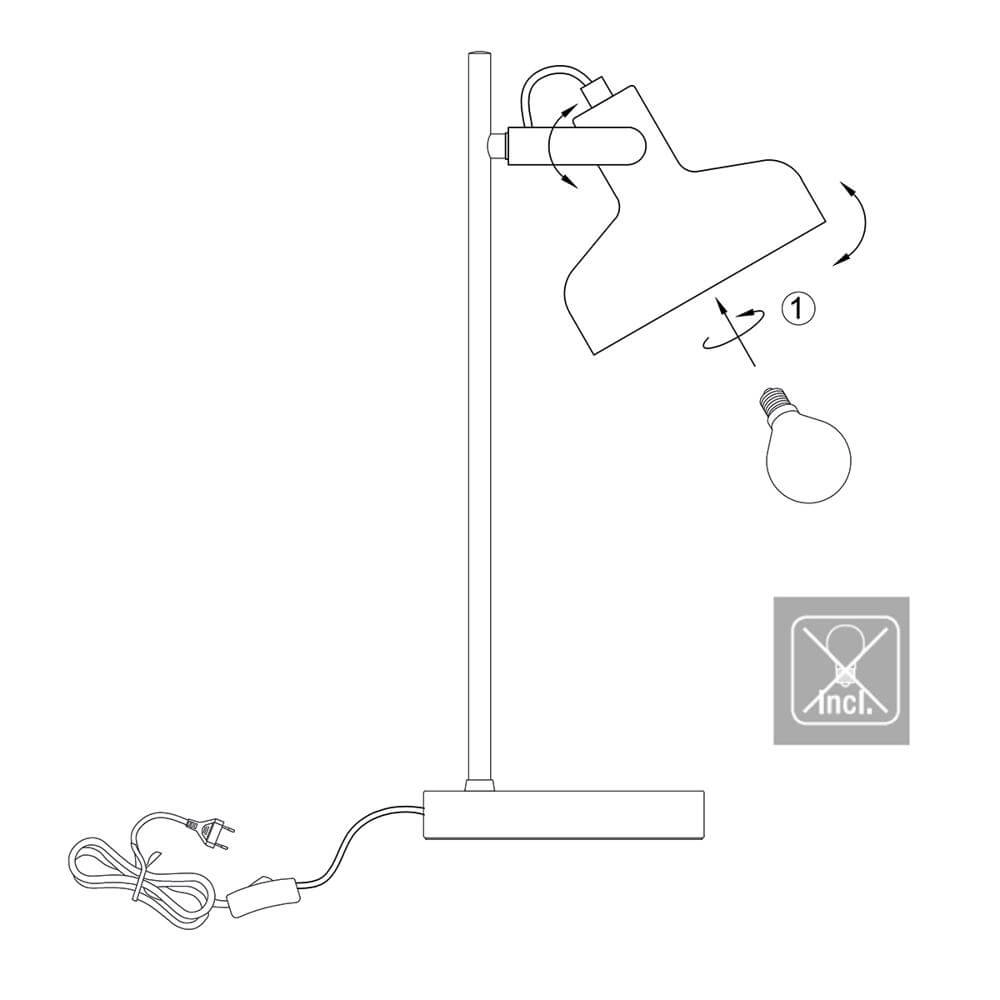 Tischlampe Prato schwarz mit gold Steinhauer 8712746176391