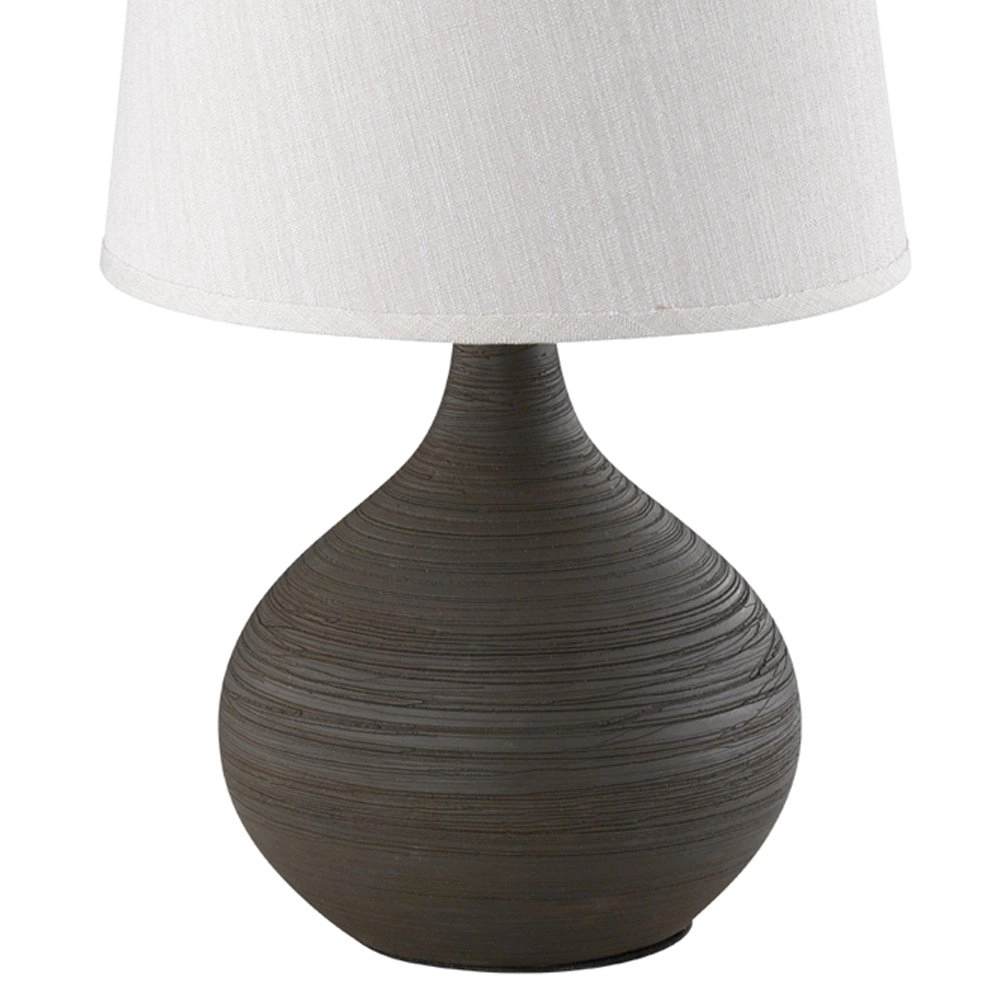 Tischlampe Martin 29 cm Erde braun mit weiß Trio 4017807346268