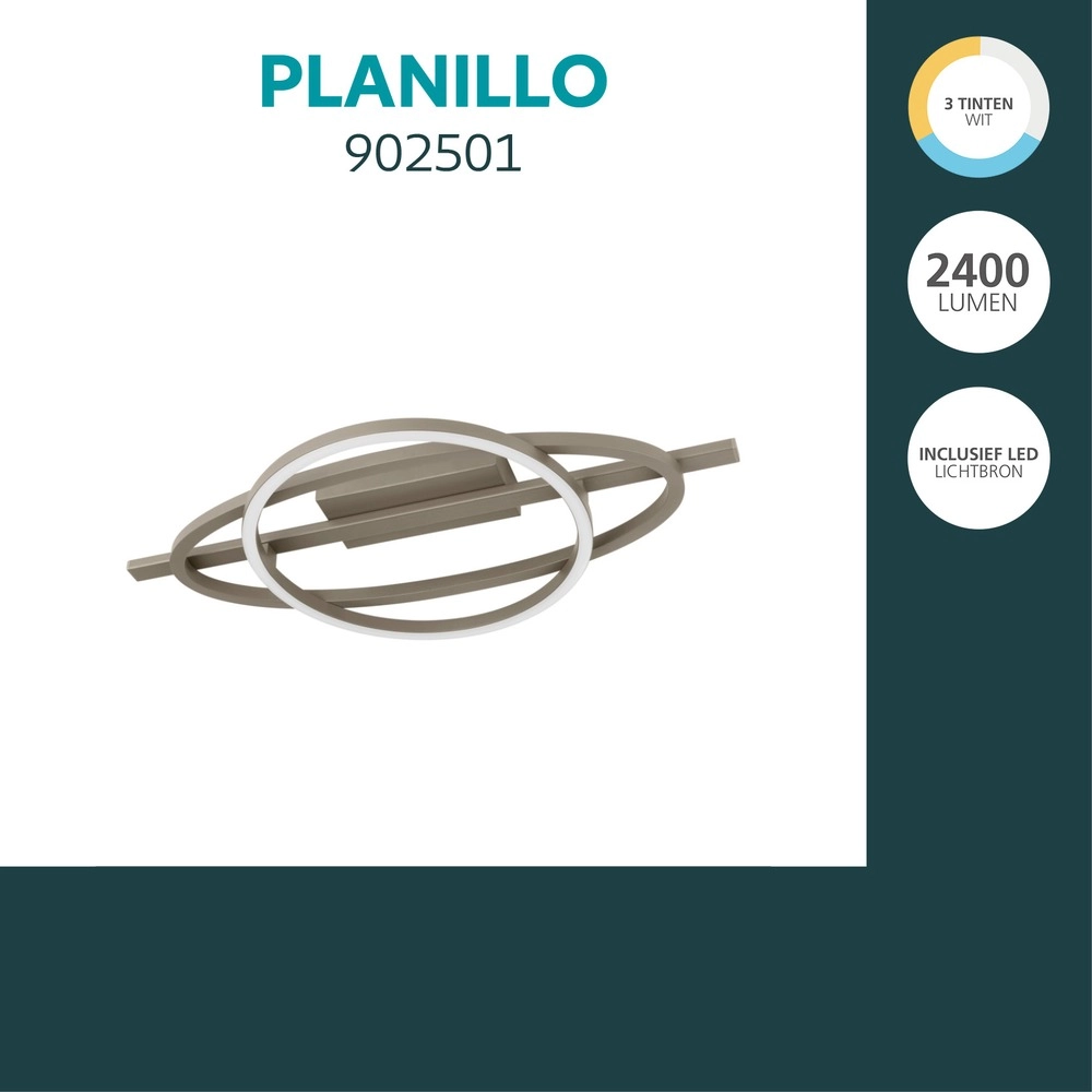 Design-Deckenlampe Planillo Sandbraunes Oval Eglo 9008606391455