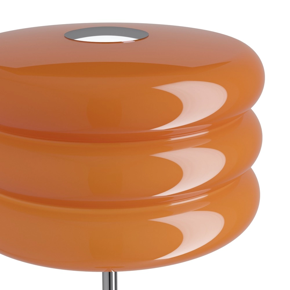 Design-Stehlampe Tortora Chrom mit orangefarbenem Ø 30cm