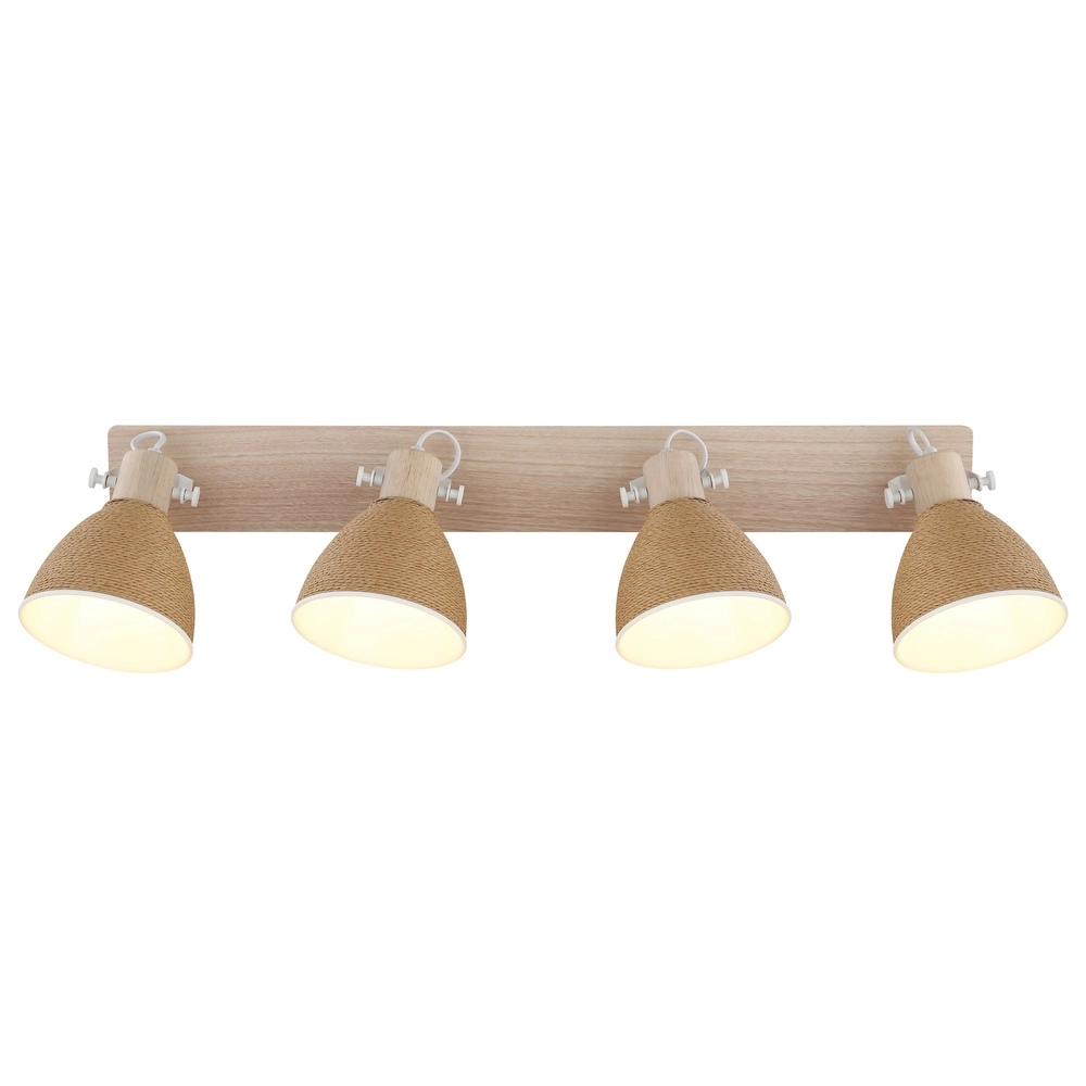 Deckenlampe Lyndon 4-hell weiß mit Rattan Globo 9007371589746