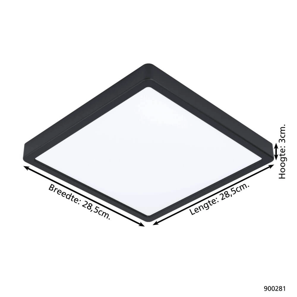 Quadratische Deckenleuchte Argolis 2 IP44 schwarz Eglo 9008606232659