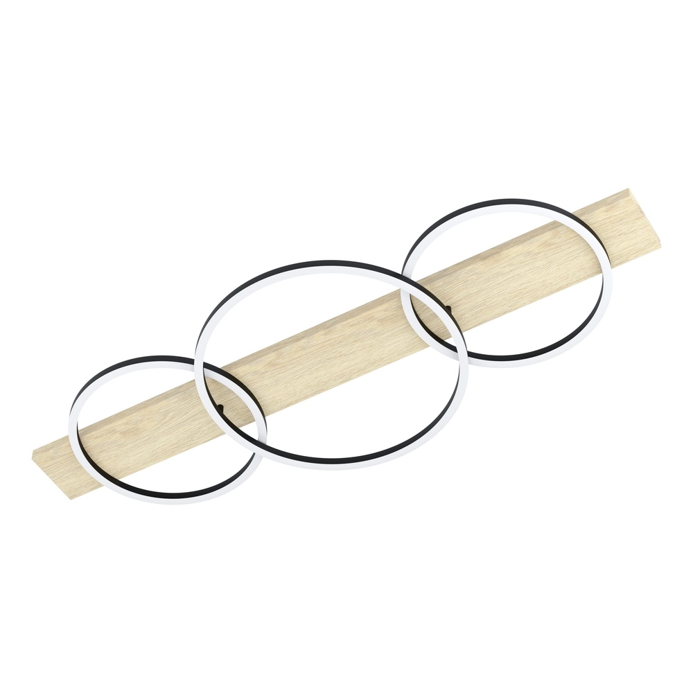 Deckenlampe Boyal 3L – LED – mit Holzoptik
