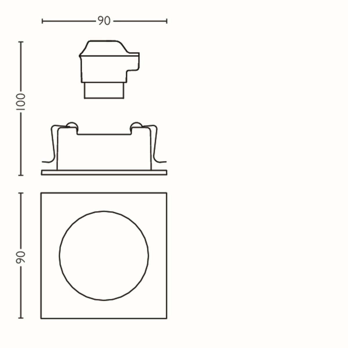 Einbaustrahler Enneper GU10 9cm quadratisch weiß Philips 8718696160213
