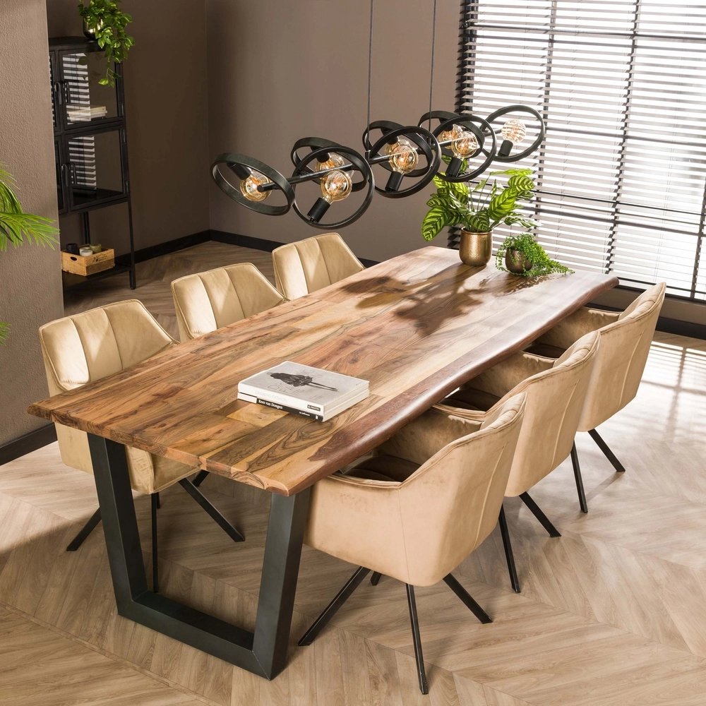 8-Ringe-Pendellicht-Esstisch Hover Holzkohle – Ø 26 cm Lyora 8716803513389