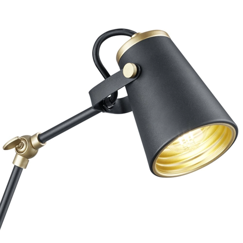 Leselampe Edward schwarz mit gold Trio 4017807388473