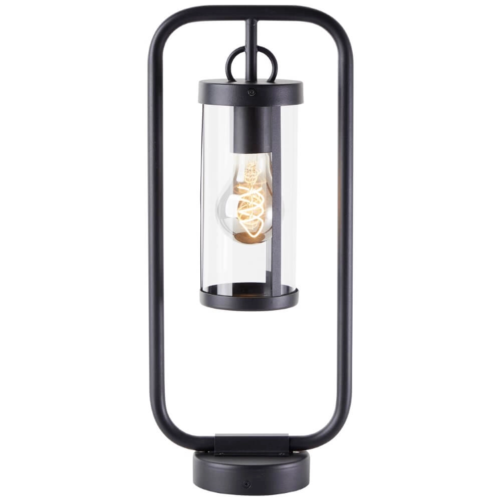 Schwarze Tischlampe Sidney Transparentes Glas