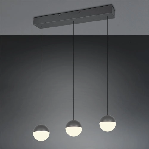 3-Licht Pendellampe Senta Anthrazit