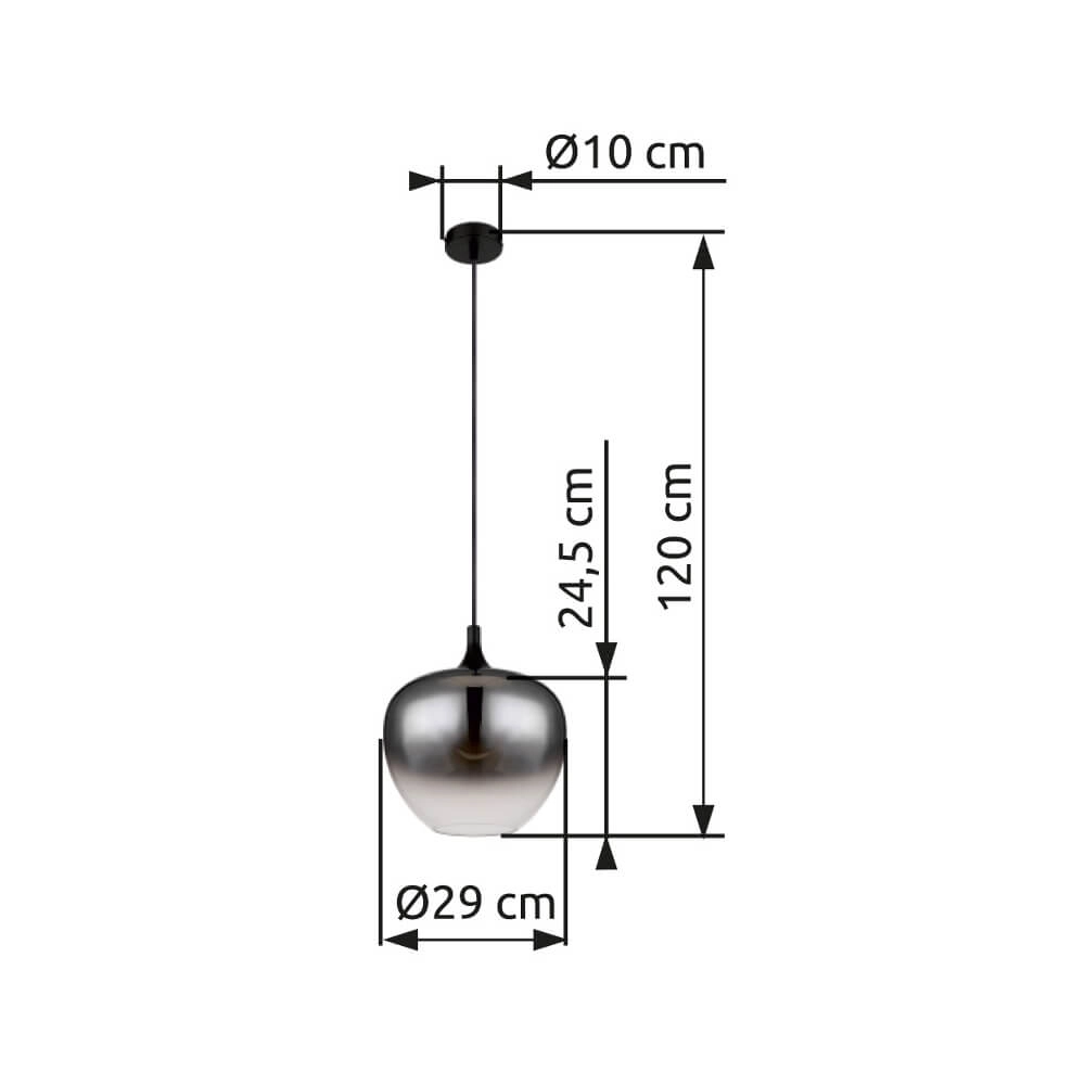 Runde Pendelleuchte Maxy Ø 29cm schwarz Globo 9007371441396