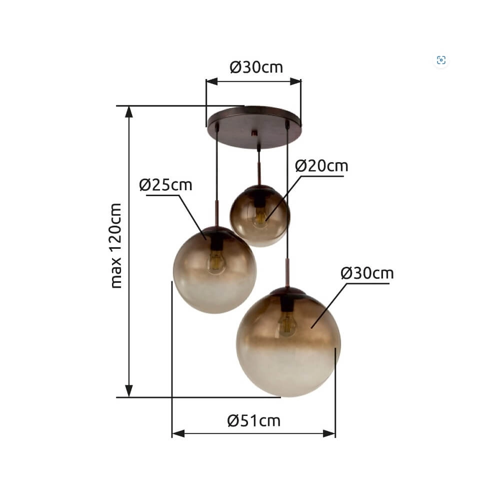 Loft-Hängelampe aus Glas Varus Ø 51cm Globo 9007371371846