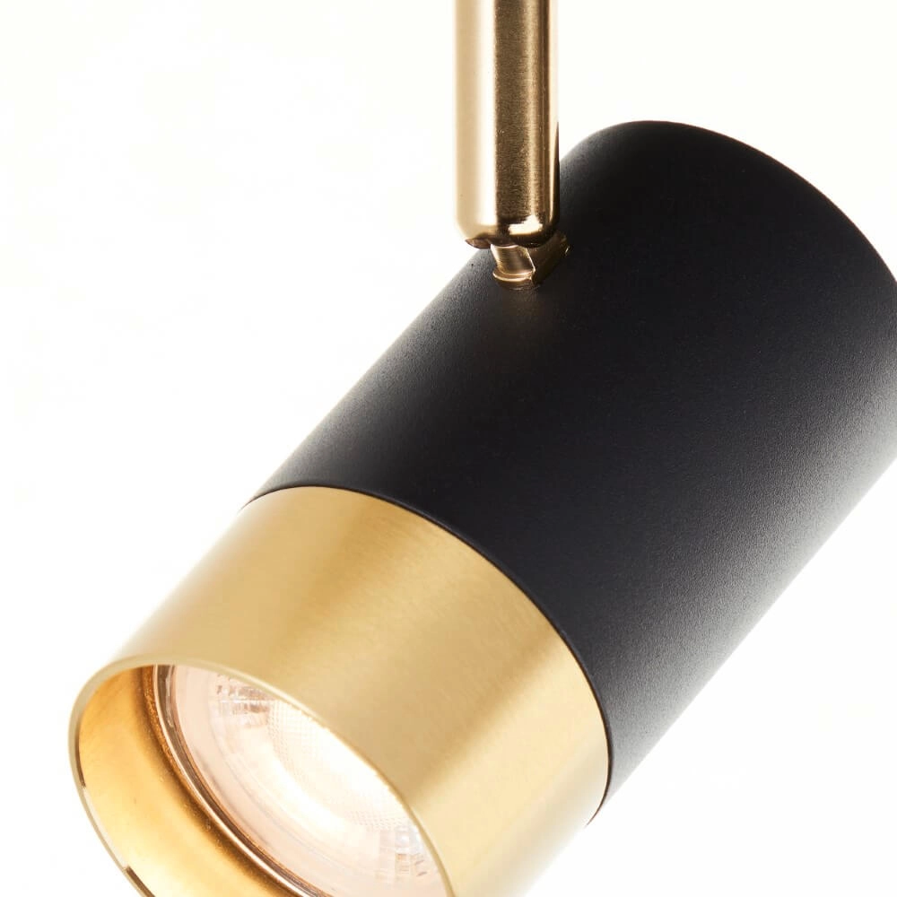 2-flammiger Aufbaustrahler Vigolo schwarz mit gold Brilliant 4004353441325
