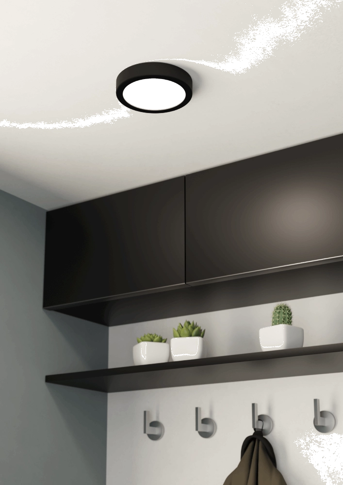 Badezimmerlampe Fueva 5 IP44 – Schwarz – Ø 16 cm Eglo 9008606245215