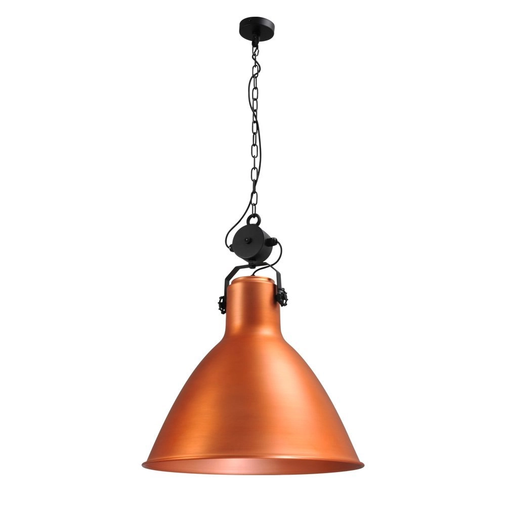 Pendelleuchte Industria 58 Retro schwarz mit Kupferhaube