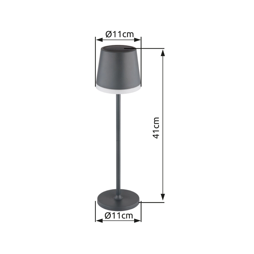 Solartischlampe Vannieso Anthrazit Globo 9007371446698