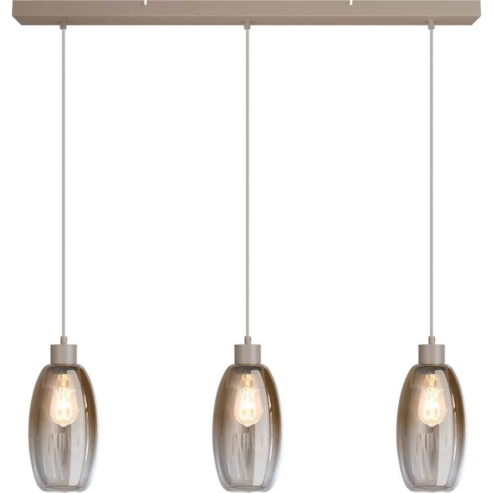 Glas-Pendellampe Olive 3x Ø 15 cm – Sand