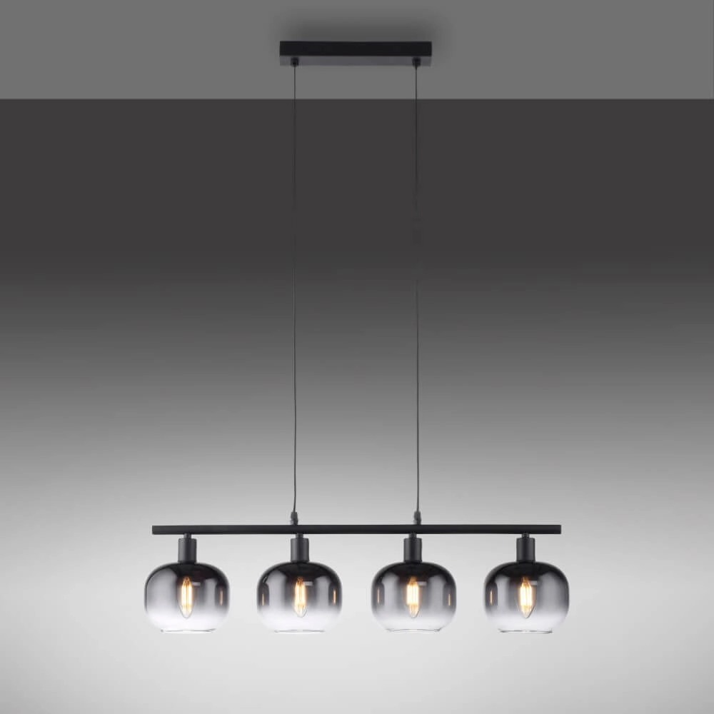 Schwarze Hängelampe Zea 4-Licht Just Light 4043689993757
