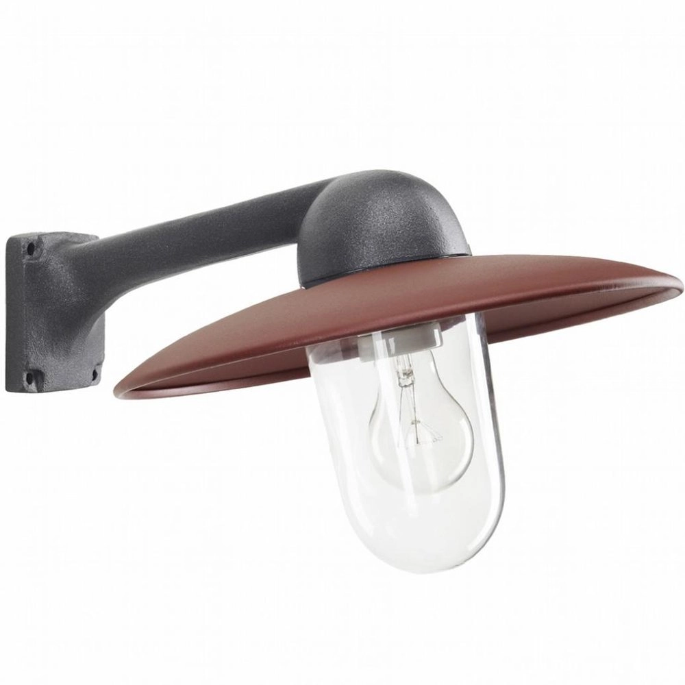 Industrie Außenlampe Fabrique Anthrazit mit Retro Brown