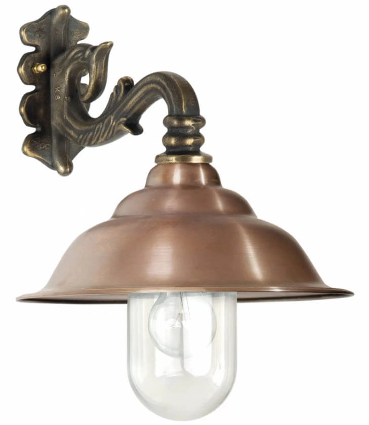 Wandleuchte aus Bronze Chateau mit Kupferschirm