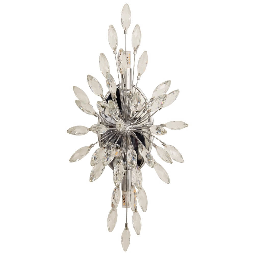 Klassische Wandleuchte Peacock Chrom Searchlight 5053423243313
