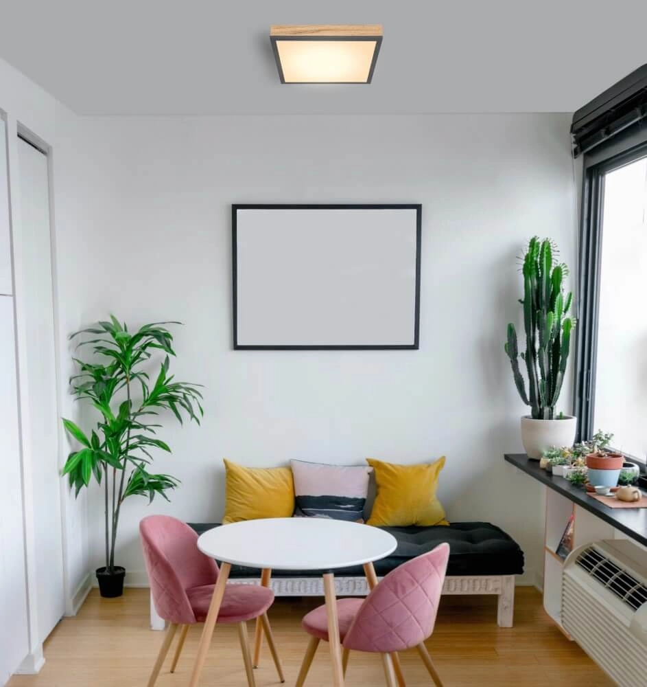 LED-Deckenleuchte aus Holz Doro 30x30cm Globo 9007371415991