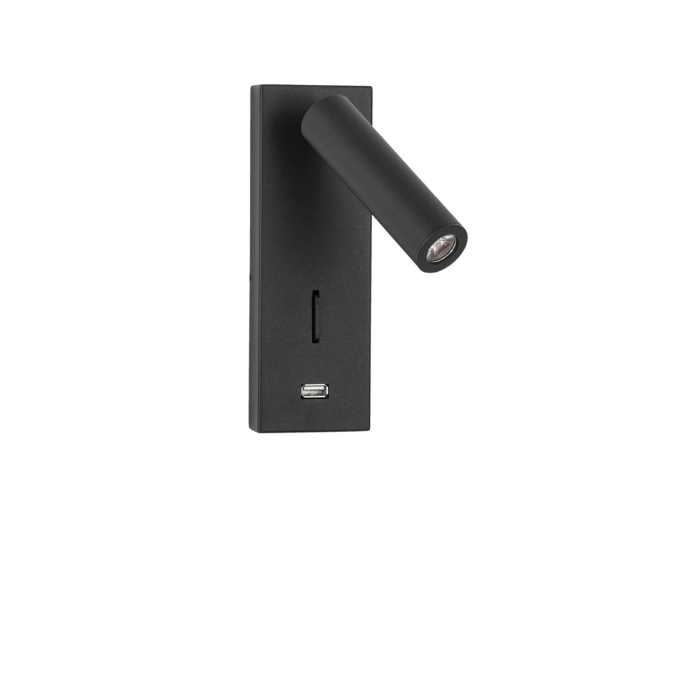 Nachttischlampe Fuse Schwarz mit USB Lyora 5212017423719