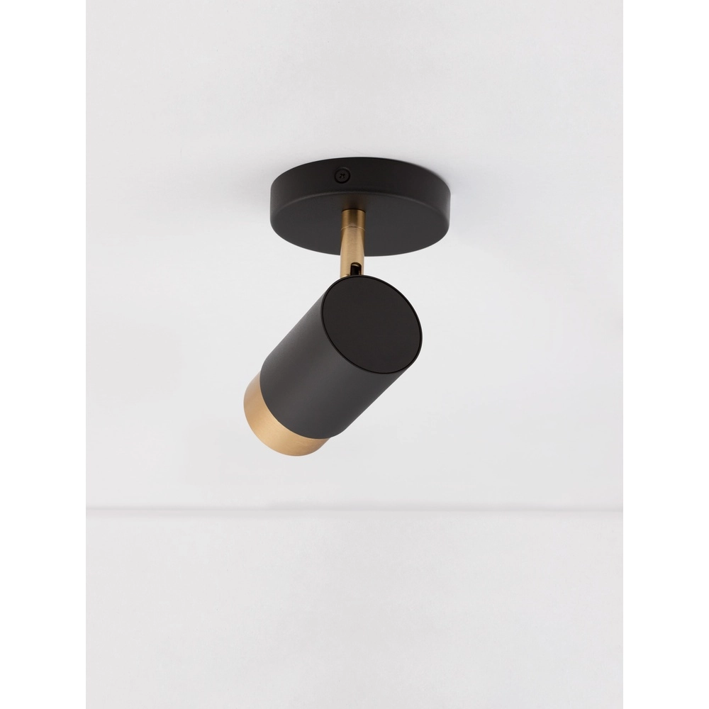 Deckenstrahler Pogno Single schwarz mit gold Lyora 5212017430830