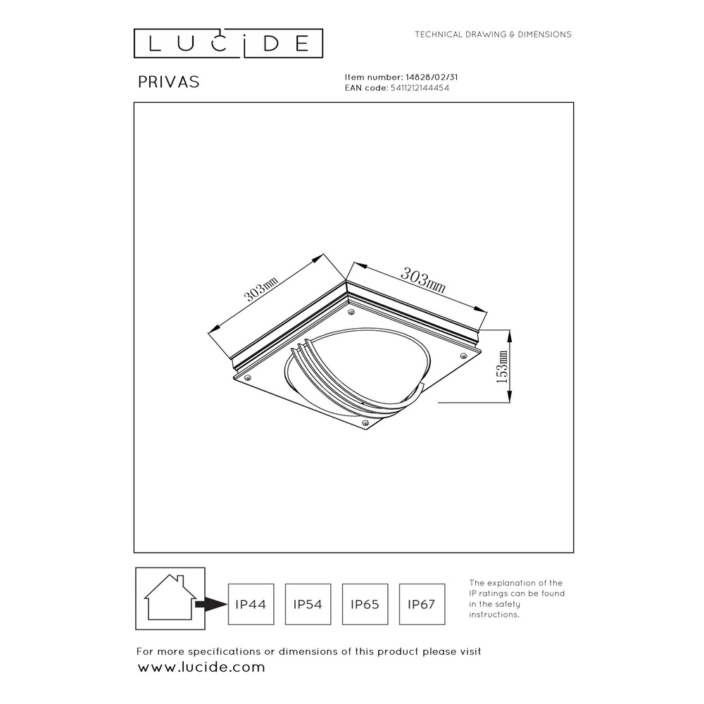 Wandlampe Privas Doppelschwarz Lucide 5411212144454
