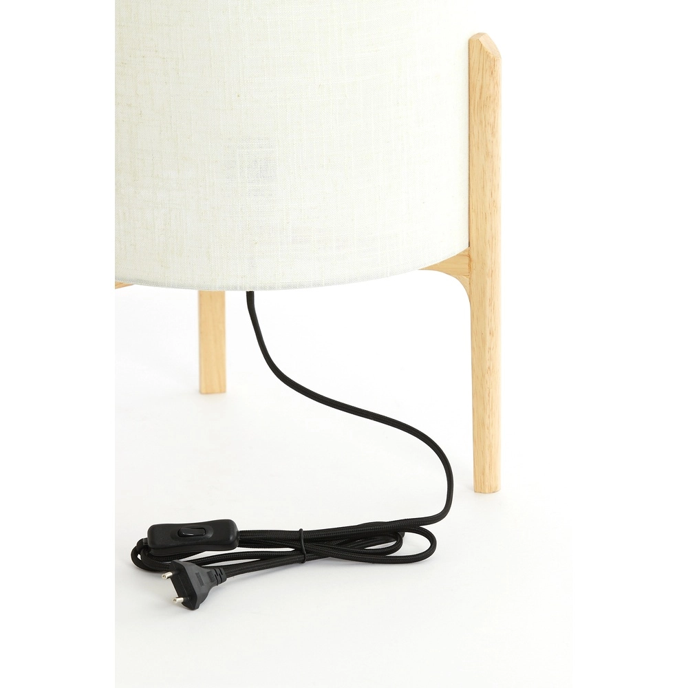 Tischlampe Litto Ø 35cm – Holzlook mit Naturleinen Light & Living 8717807792725