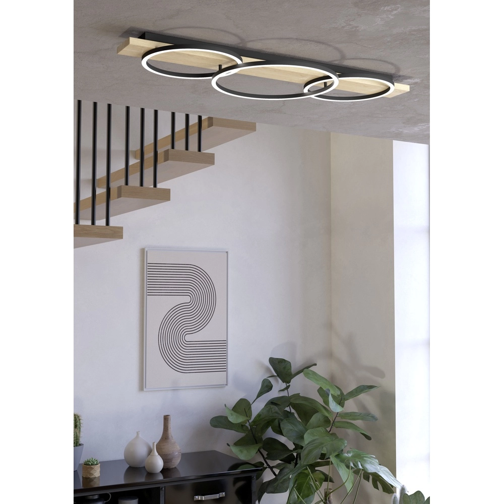 Deckenlampe Boyal 3L – LED – mit Holzoptik Eglo 9008606327249