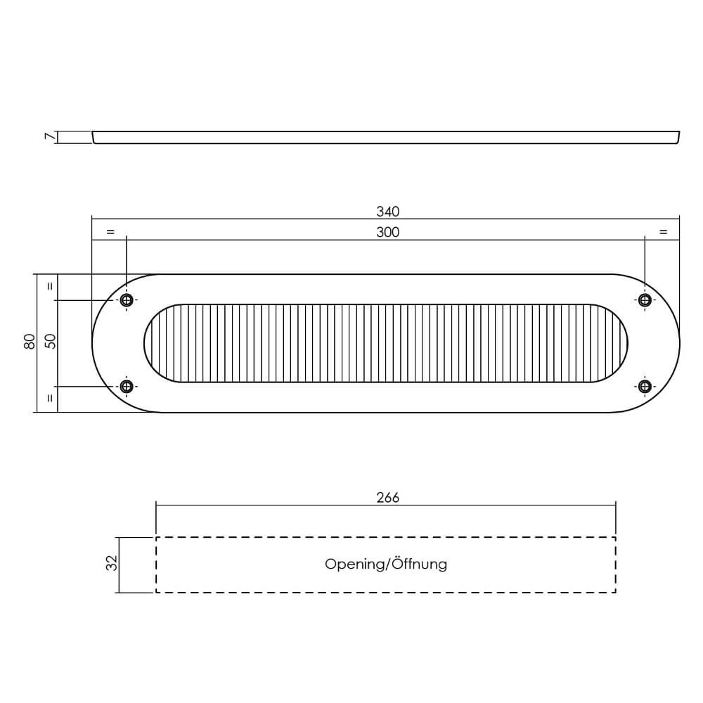Zugluftschutz Posta ovale Bürste Edelstahl Intersteel 8714186696521